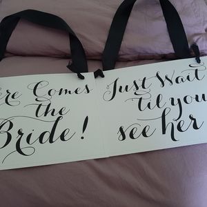 Super cute bridal signs to hang around child's neck